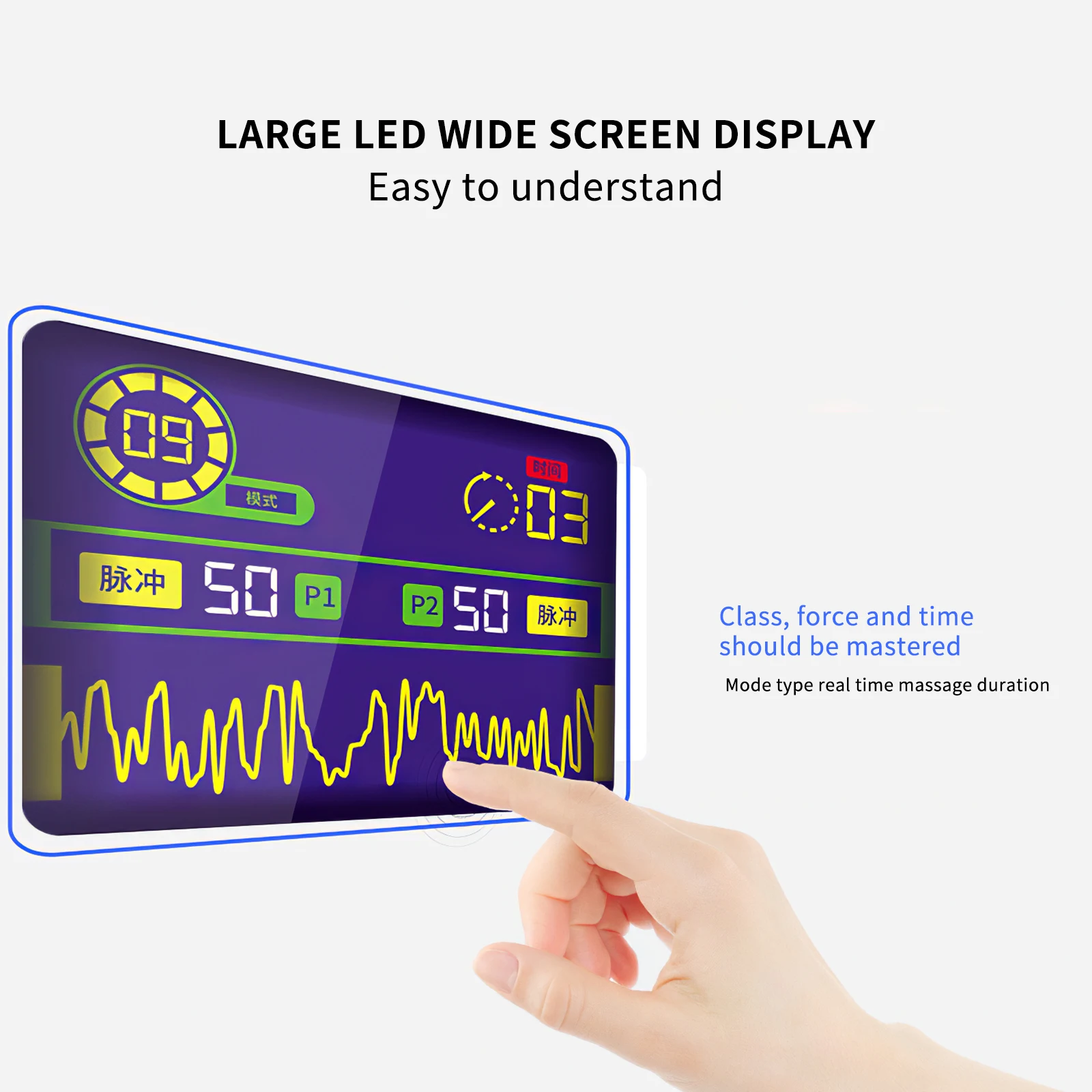 

Electrode Pads 25-Mode And 50-Intensity Pulse Massager Rechargeable EMS Dual Channel With 4 Reusable For Back Neck Knees Pain