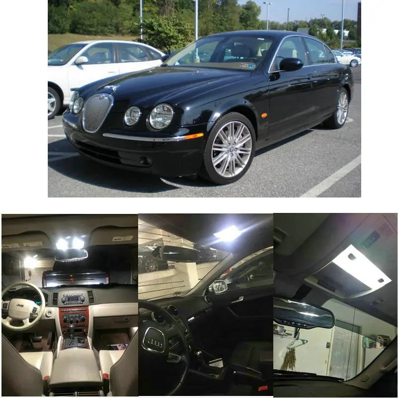 

Внутренние светодиодные лампы для 2005 Jaguar S-Type Super V8 Vanden Plas XJ8 XJR XK8 XKR X-Type карта купольный светильник светлая вежливость