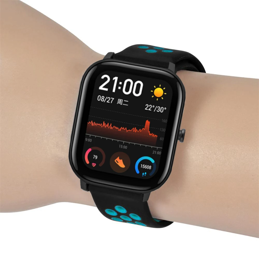 Проветриваемый спортивный мягкий браслет на запястье для Huami Amazfit GTS, браслет на запястье, аксессуары для умных часов, сменный ремешок для умных часов