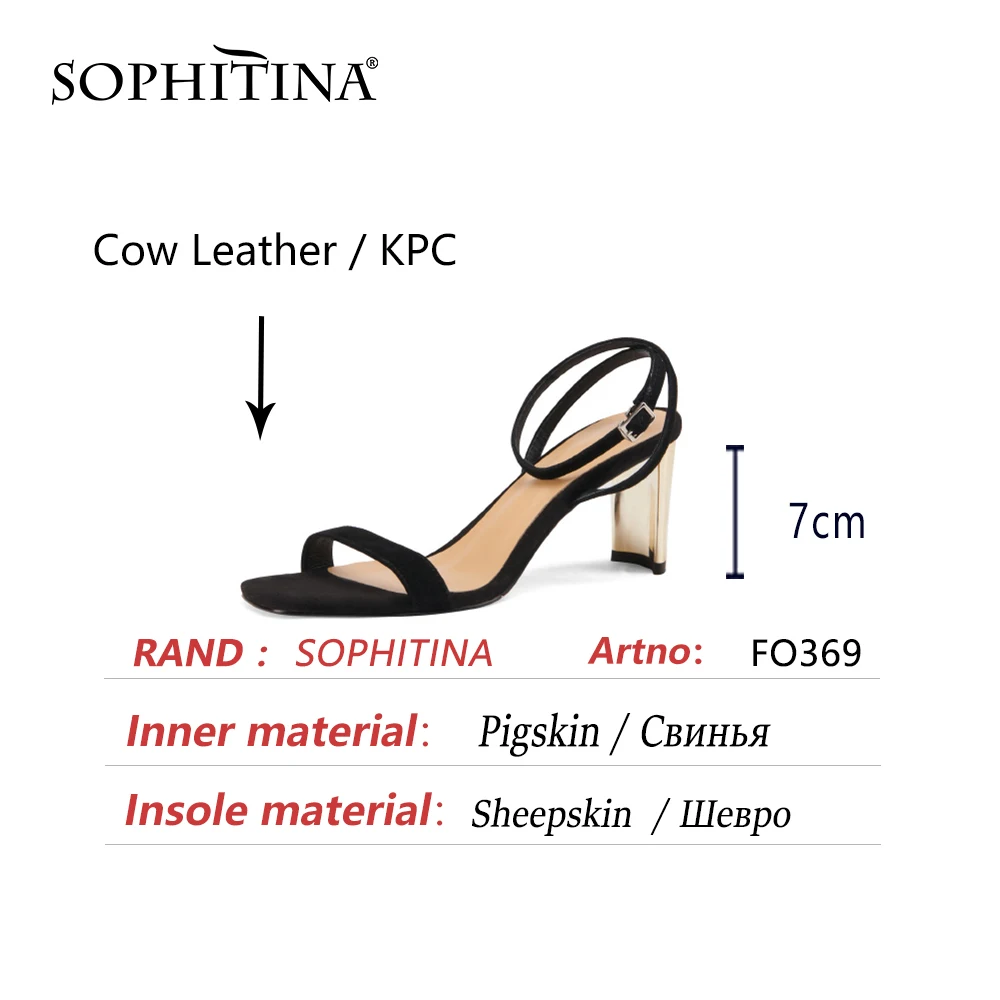 

SOPHITINA Summer Women Shoes Sandals Basic Sexy Stylish Metal High Heel Party Square Toe High Quality New Ankle Buckle 2021FO369