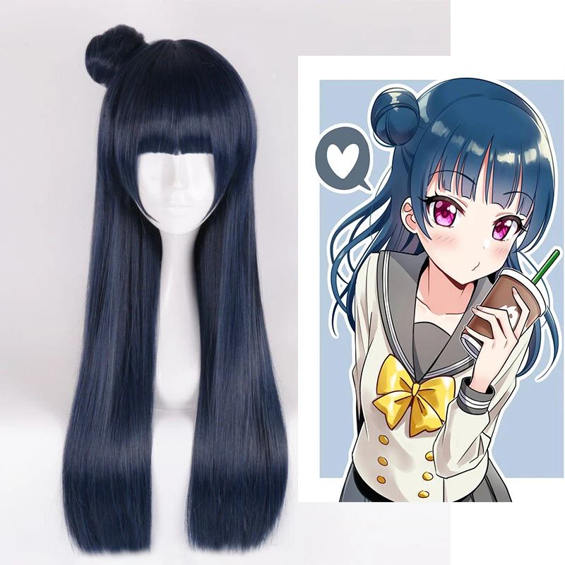 LoveLive Sunshine Tsushima Yoshiko wig Love Live Aqour Yohane Synthetic Hair Halloween Role Play wigs Cosplay Costume For Women |