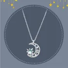 Новые Красивые изысканные ожерелья с голубым лунным светом, роскошные ожерелья с кристаллами из стерлингового серебра 925 пробы H534