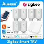 Термостат Aubess Tuya Smart ZigBee, термостат радиатора с клапаном, терморегулятор отопления котла для Smart Life Alexa