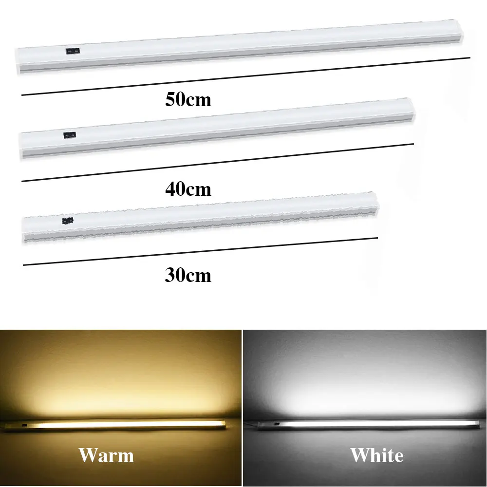 led kitchen lights 304050cm hand sweep switch under cabinet bedroom wardrobe closet night light bedroom home lighting free global shipping