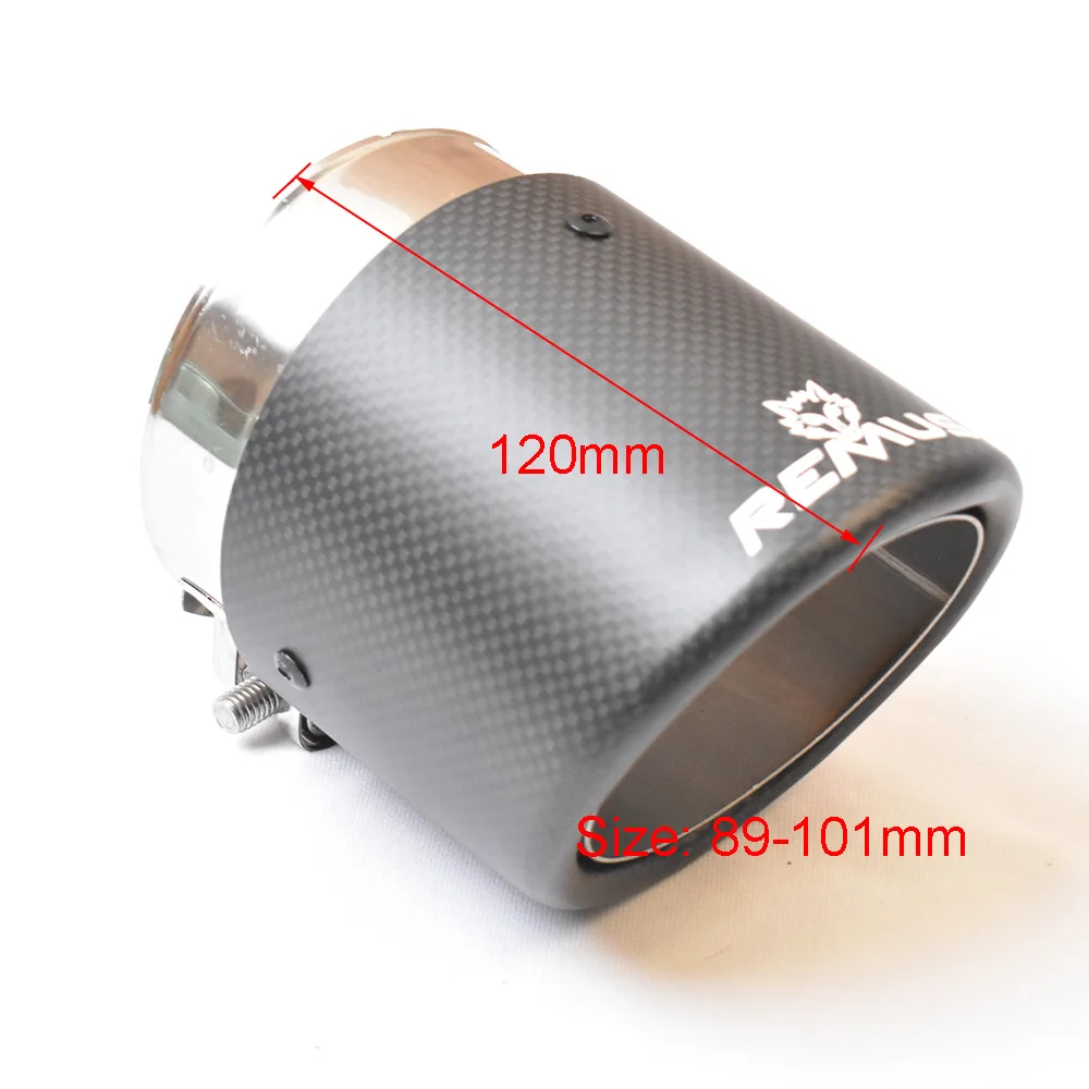 86-101 мм Автомобильная выхлопная труба матовый углеродное волокно нержавеющая