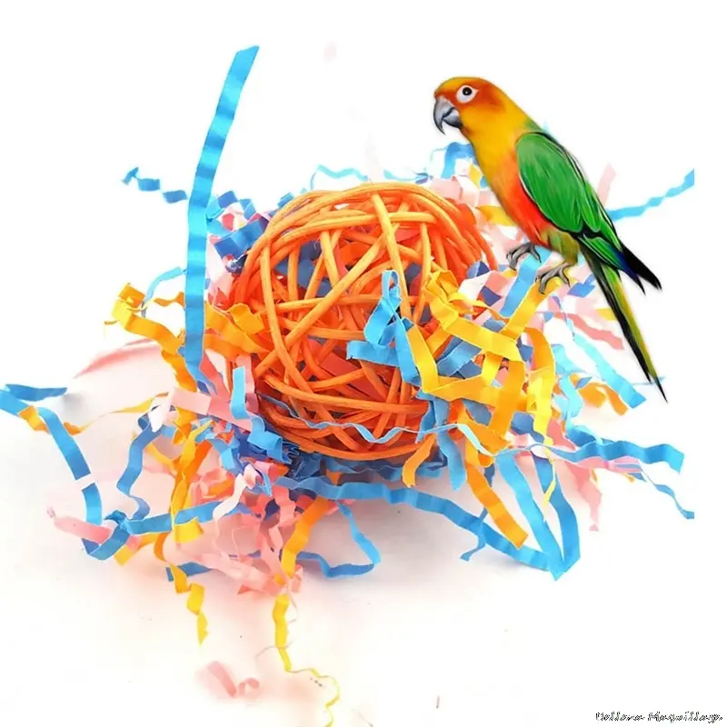 Pet Игрушки для Птиц Гнездо попугая натуральный ротанговая Пальма клубок игрушки