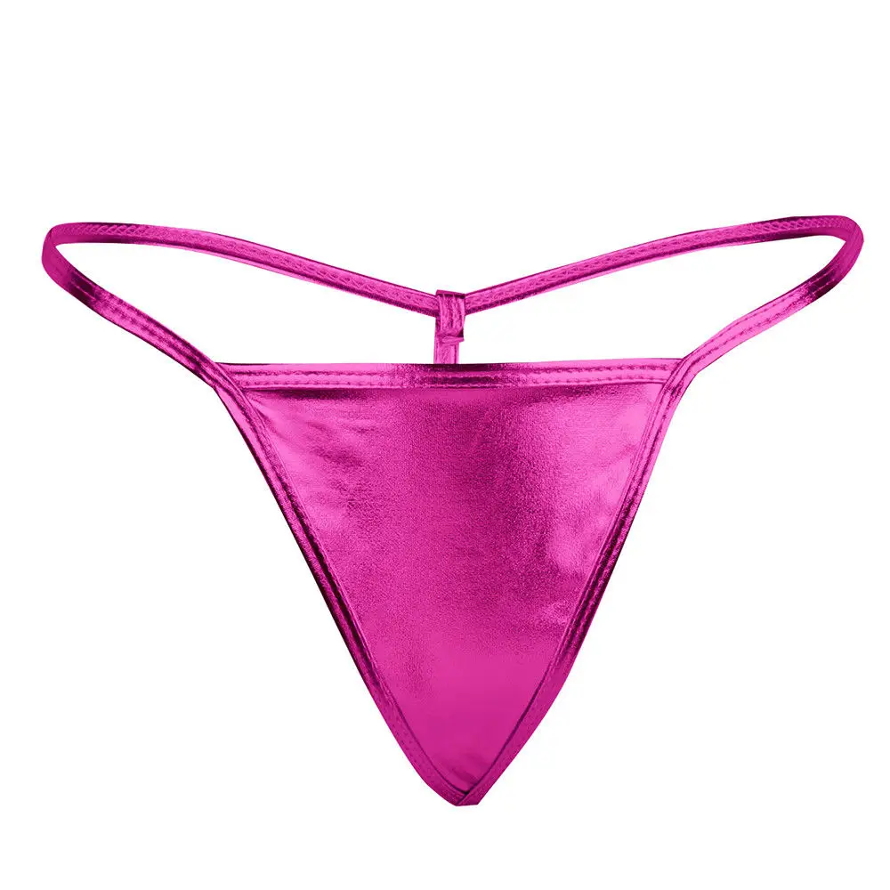 

Shiny G String Micro Mini Women Sexy Panties for Women Underwear Metallic Pu Leather Thong Ladies Tanga Erotic Lingerie