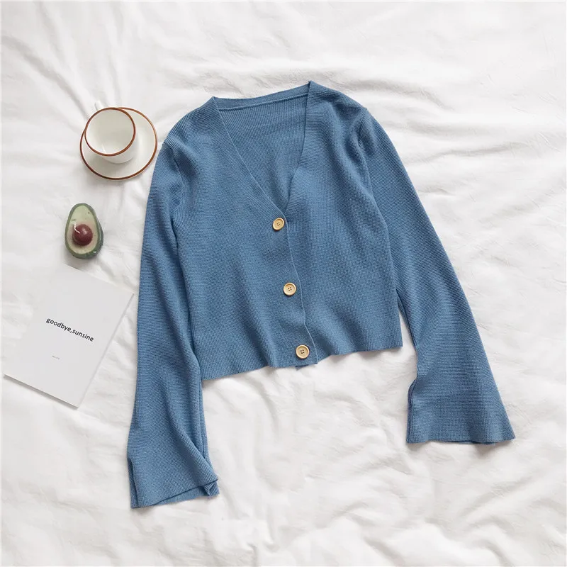 Женский вязаный кардиган модный шикарный короткий новый тонкий уличный топ с