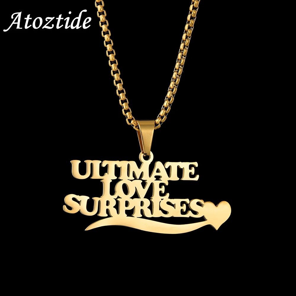 Ожерелье с подвеской Atoztide на заказ названиями 1-4 толстая цепь из нержавеющей