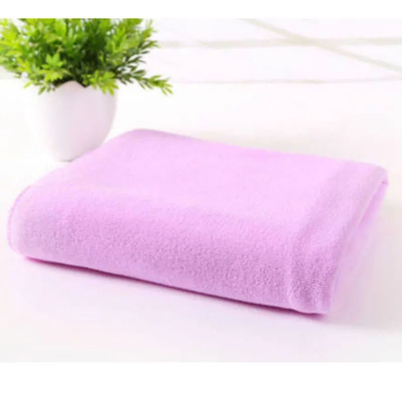 Light Purple Однотонное полотенце из натуральной микрофибры 70x140 см, впитывающее волокно, семейная мойка для ванной, Пляжное купальное полотенце s - Цвет: Light Purple