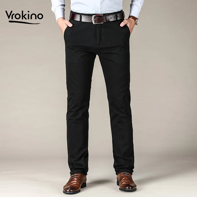 Мужские повседневные брюки из хлопка в деловом стиле классические для офиса 28 38