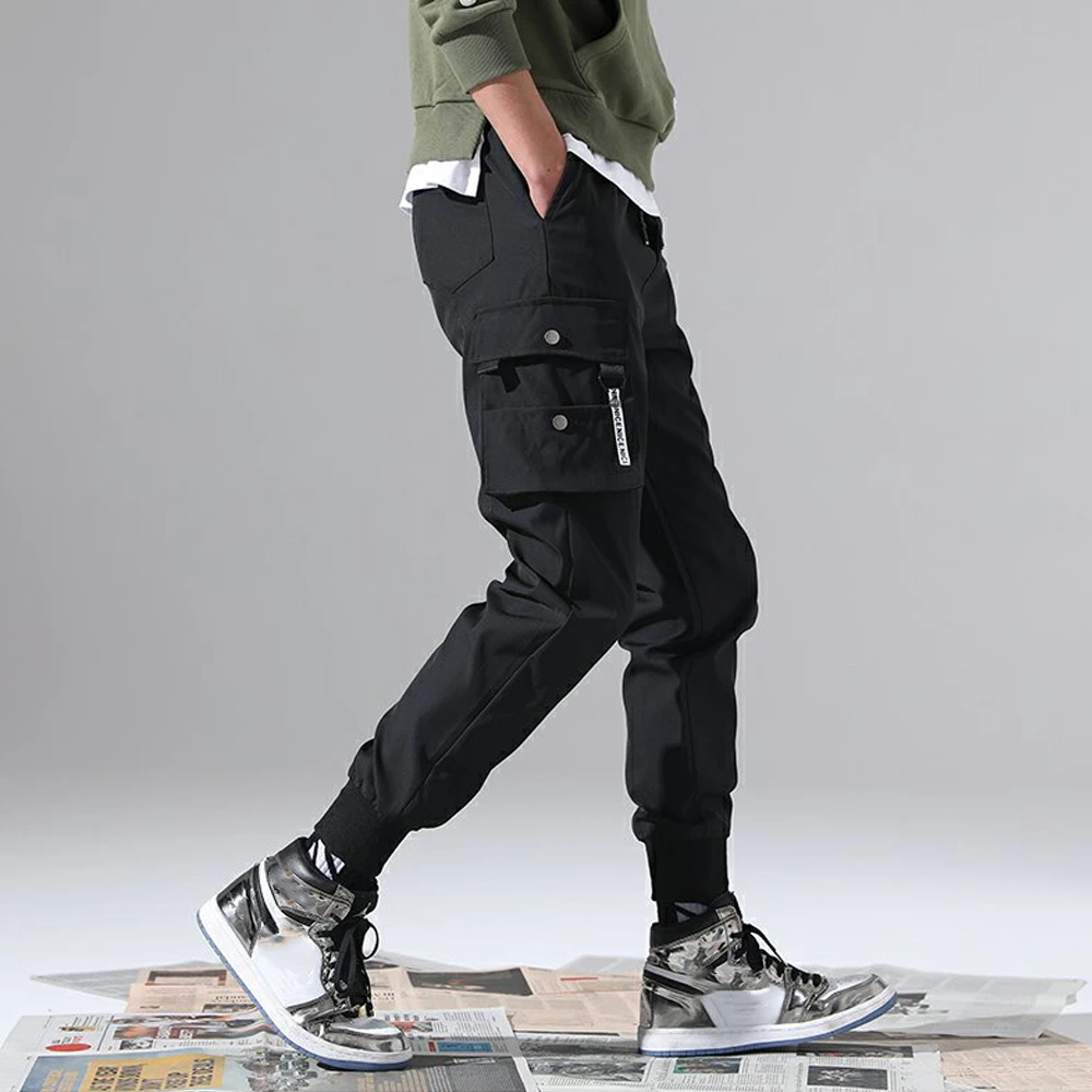 Men Casual Joggers Cargo Trousers Tactical Pants Men Solid Multi-pocket Sportswear Hip Hop 2022 Summer  Men's Clothing