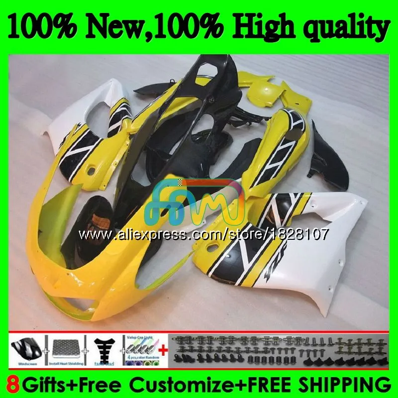 

Желтый белый Thunderace для YAMAHA YZF-1000R YZF1000R 96 97 98 99 00 01 116BS.18 YZF 1000R 1996 1997 1998 1999 2000 2001 обтекатель
