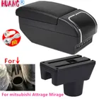 Подлокотник для Mitsubishi Attrage Mirage, вращающийся контейнер для хранения в большом пространстве с подстаканником и пепельницей, USB