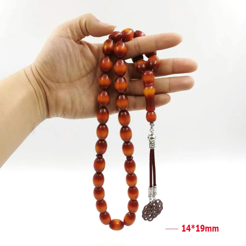 Red Resin Tasbih 33beads Big size Muslim prayer beads Bracelet arabic misbaha Islamic Ramadan eid gift Turkish kazaz tassel | Украшения и