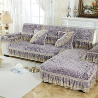 1pc lace plush fabric sofa cover european style soft slip resistant slipcover seat couch cover sofa towel for living room decor