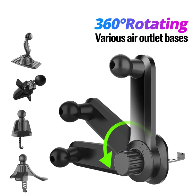 17mm ball head car air outlet clip for magnetic car phone holder gps gravity support stand mount hook 360 rotation bracket base free global shipping