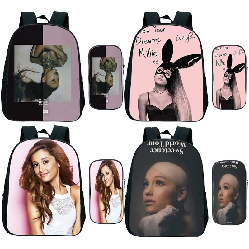 

Красивый рюкзак Ariana Grande, школьные сумки для малышей, водонепроницаемые Рюкзаки с узором, Детский рюкзак для детского сада и чехол для ручки