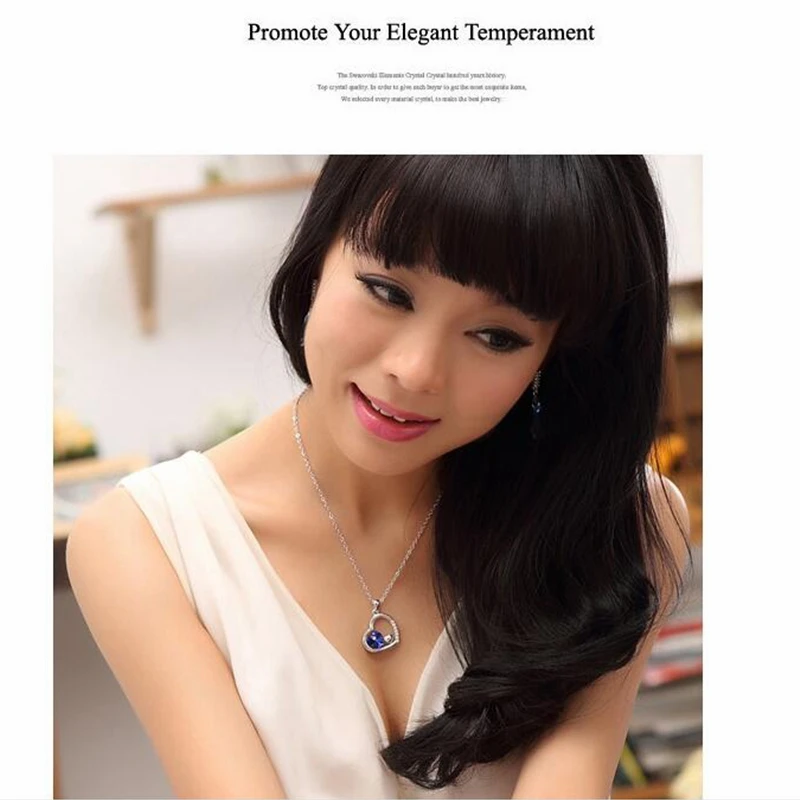SHDEDE Хрустальное Двойное сердце ожерелье с кулоном Женская Классическая Новая