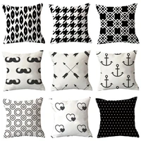 geometric cushion cover black and white car beds gift pillow cover simple deer pillow covers decorative custom throw pillows