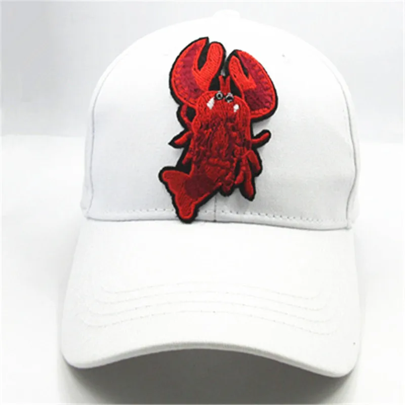 Хлопковая бейсболка с вышивкой лобстер Кепка в стиле хип хоп регулируемые