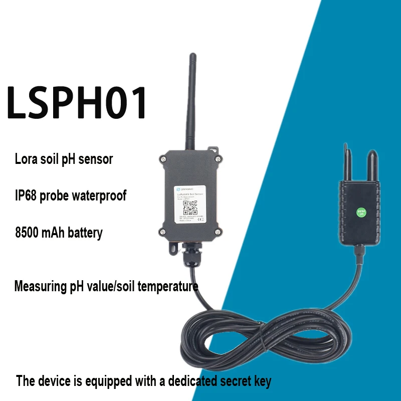 

LSPH01 Lorawan датчик pH почвы высокой точности IOT монитор pH почвы с температурной компенсацией температура 8500 мАч