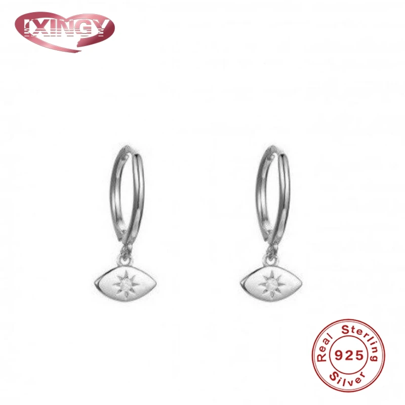 Мини-Злой Глаз маленькие серьги-кольца для женщин 100% 925 стерлингового серебра