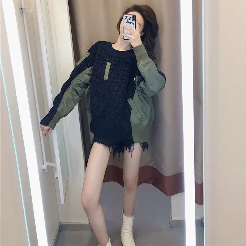  Hong Kong Style Sweater Women Loose Retro New 2020 Hedging Lazy Knit Top Women Long Sleeves Thick All-match