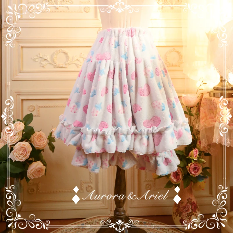 Фланелевая термоюбка и искусственное викторианское платье кавайная девушка