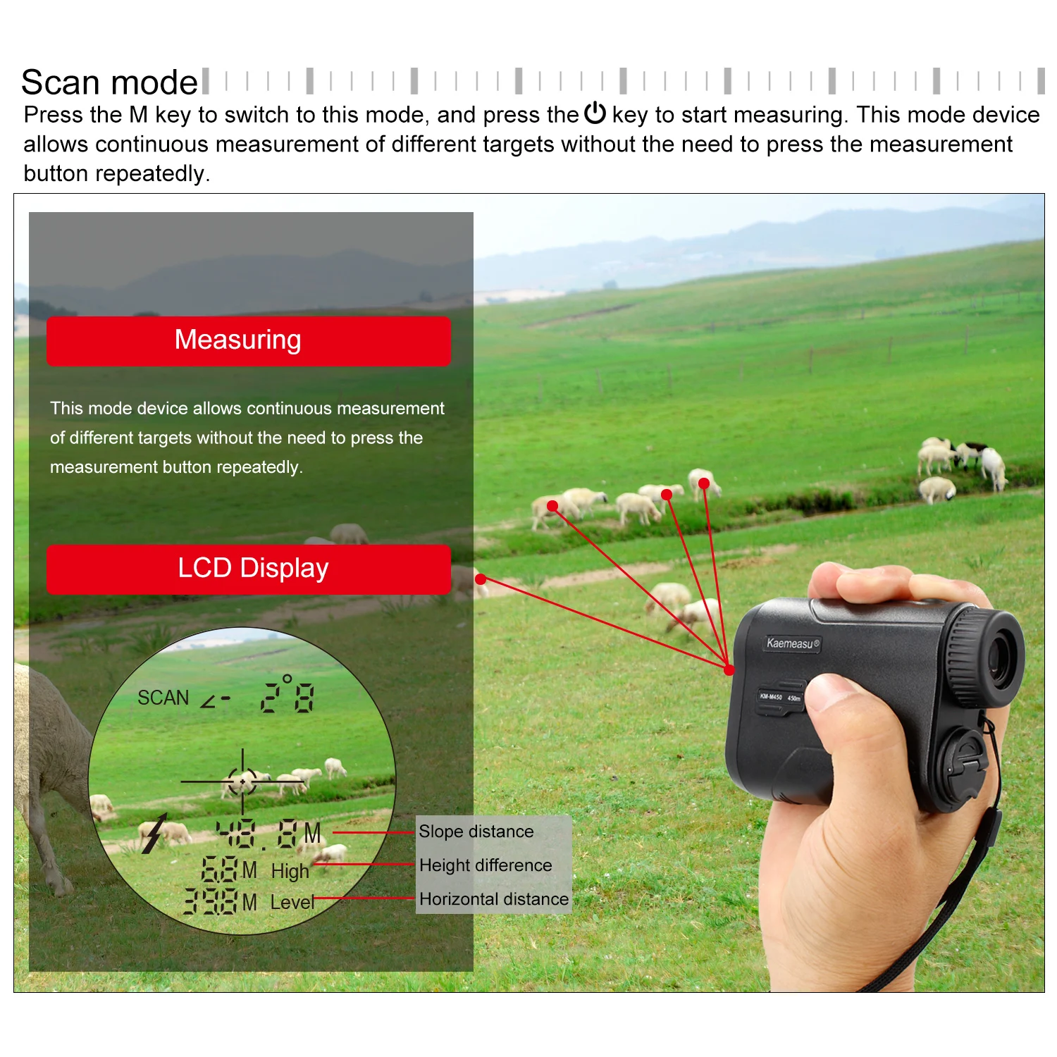 

450m/600m Laser Rangefinder Meter Outdoor Golfs Telescope Digital Monocular Finder Angle Speed Height Measuring Tool