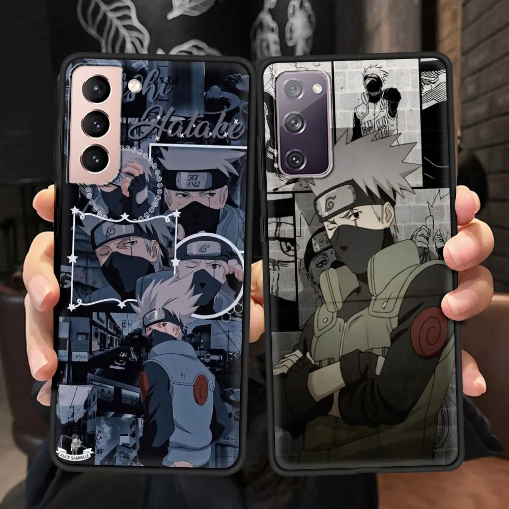 Ultrathin Soft Smartphone Case For Samsung Galaxy S20 FE S21 Ultra S10 Lite S9 S8 Plus Luxury Black Cover Hatake Kakashi Anime | Мобильные