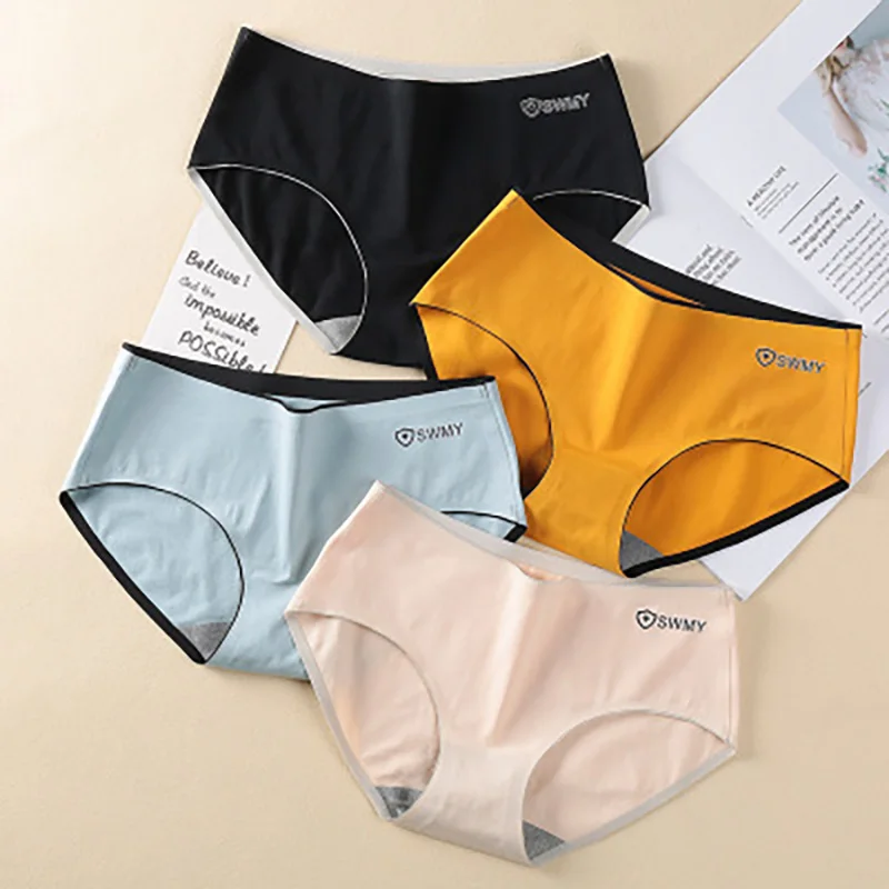 

Cotton Antibacterial Women's Panties Breathable Graphene Antibacterial Medium Waist Women's Underwear Girls' Traceless Briefs