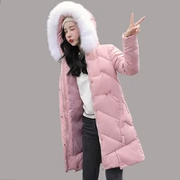 winter long parkas jacket 2019 winter new down parkas womens thicken warm down cotton coats female hooded solid down jackets