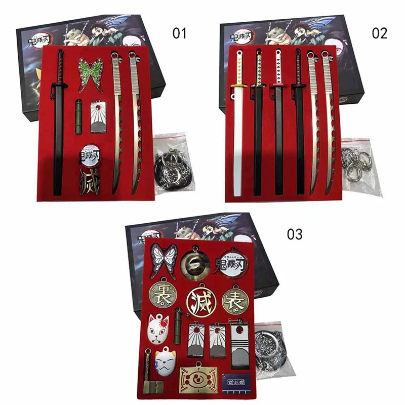 

Demon Slayer Sword Keychain Japan Anime Demon Slayer Kimetsu No Yaiba Cartoon Kamado Tanjirou Blade Of Ghost Weapons Props Gift