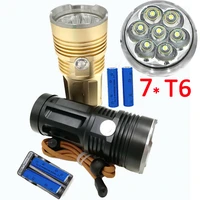 3 modes 7x xm l t6 led flashlight 7200lm night light tactical lanterna torch lamp camping hunting 4x 18650 battery charger
