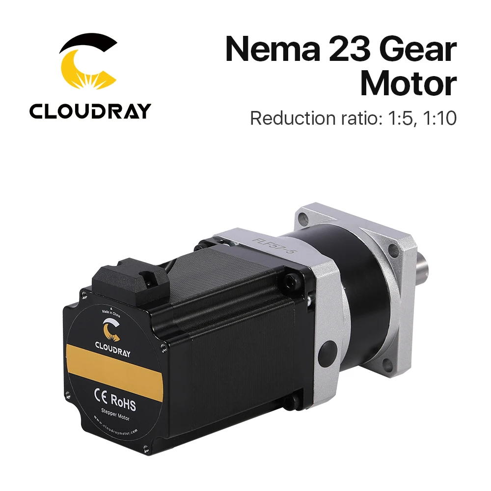 Шаговый двигатель Cloudray Nema 23 4-выводной 0 9/нм планетарный мотор коробки передач