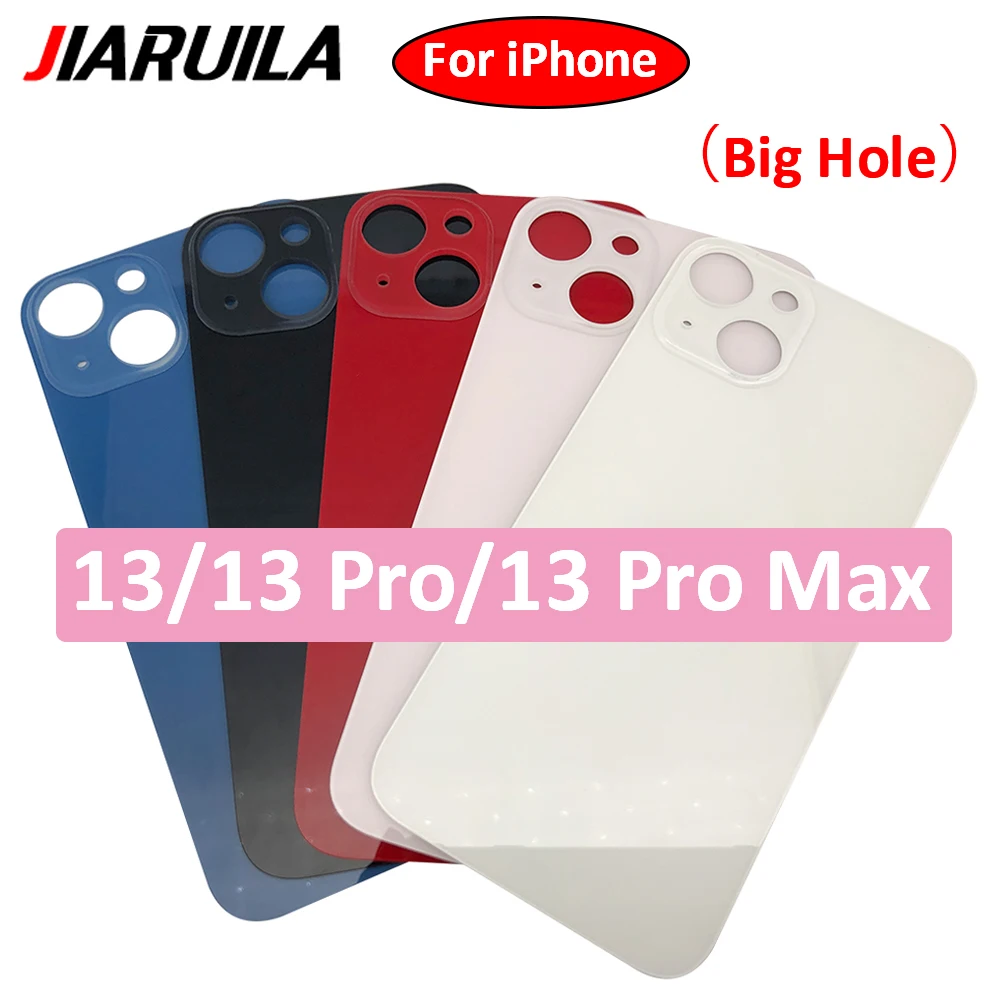 

NEW Big Hole Back Glass Rear Door Cover For iPhone 13 Pro Max Battery Door Housing Battery back cover With Adhesive Sticker