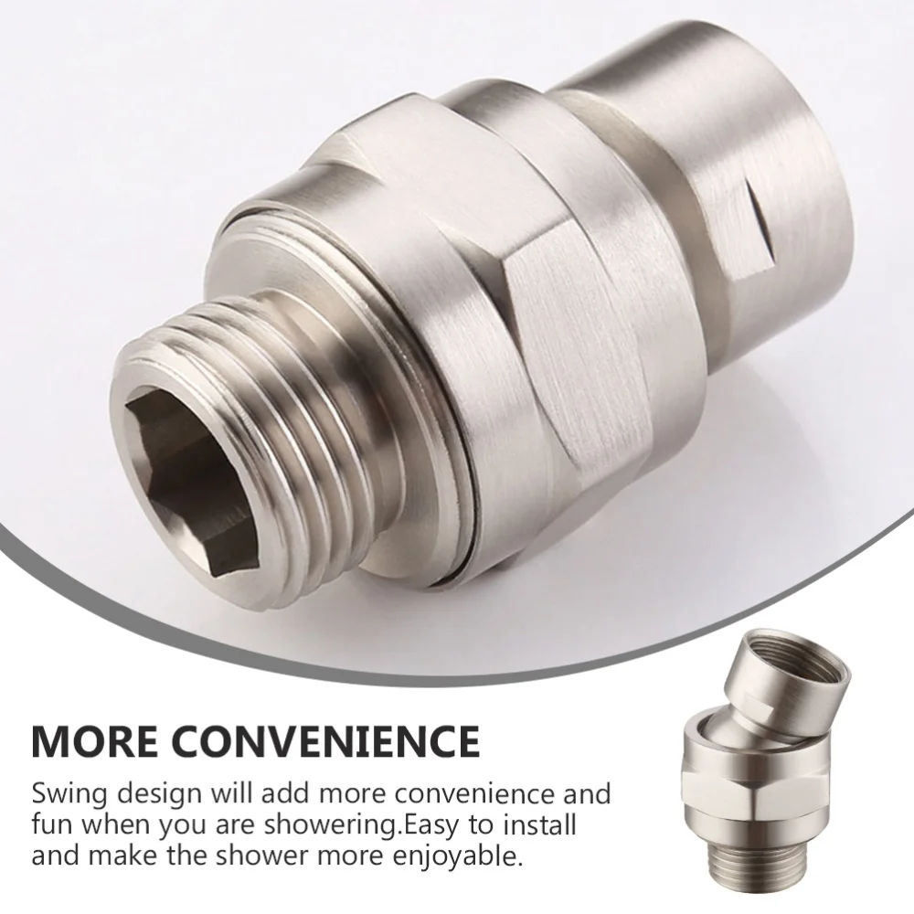 

1Pc Practical Copper Swing Head Connector Bathroom Supply Silver