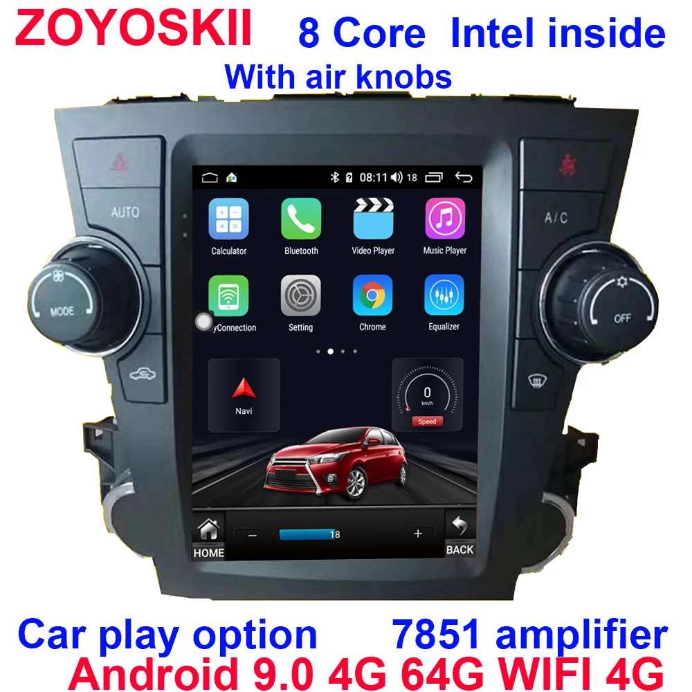 Android 9 0 os 10 4 дюймов вертикальный автомобильный радиоприемник Тесла GPS bluetooth