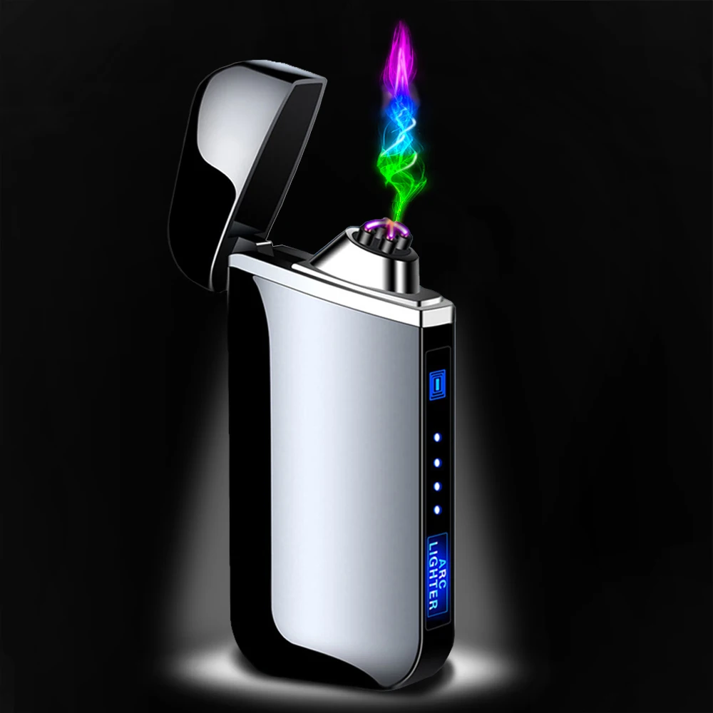 Портативный электрическая зажигалка с подключением к USB ветрозащитный двойной