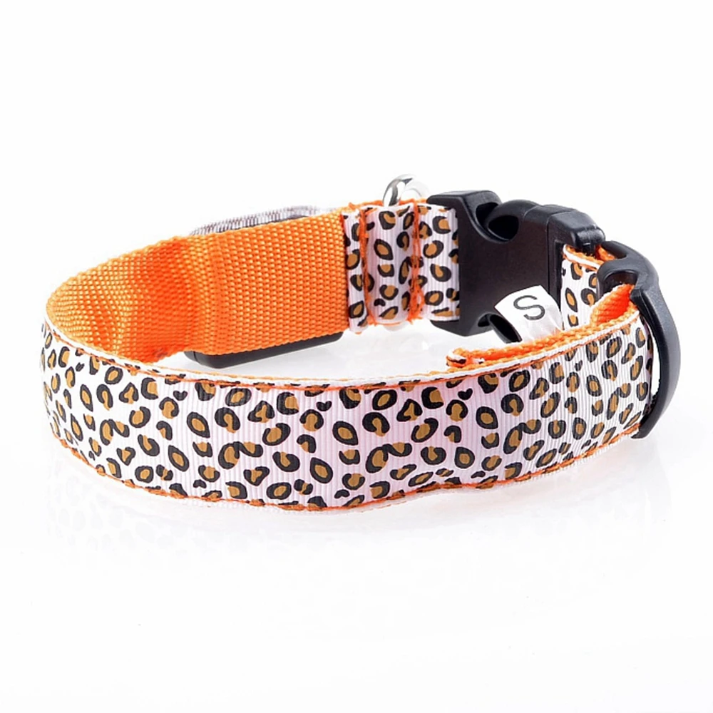 Leopard LED ошейник для собак Электронный домашних животных аксессуары светящийся