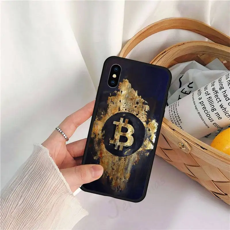 

I Love Accept Bitcoin pattern luxury Phone Case coque for iPhone 11 12 pro XS MAX 8 7 6 6S Plus X 5S SE 2020 XR