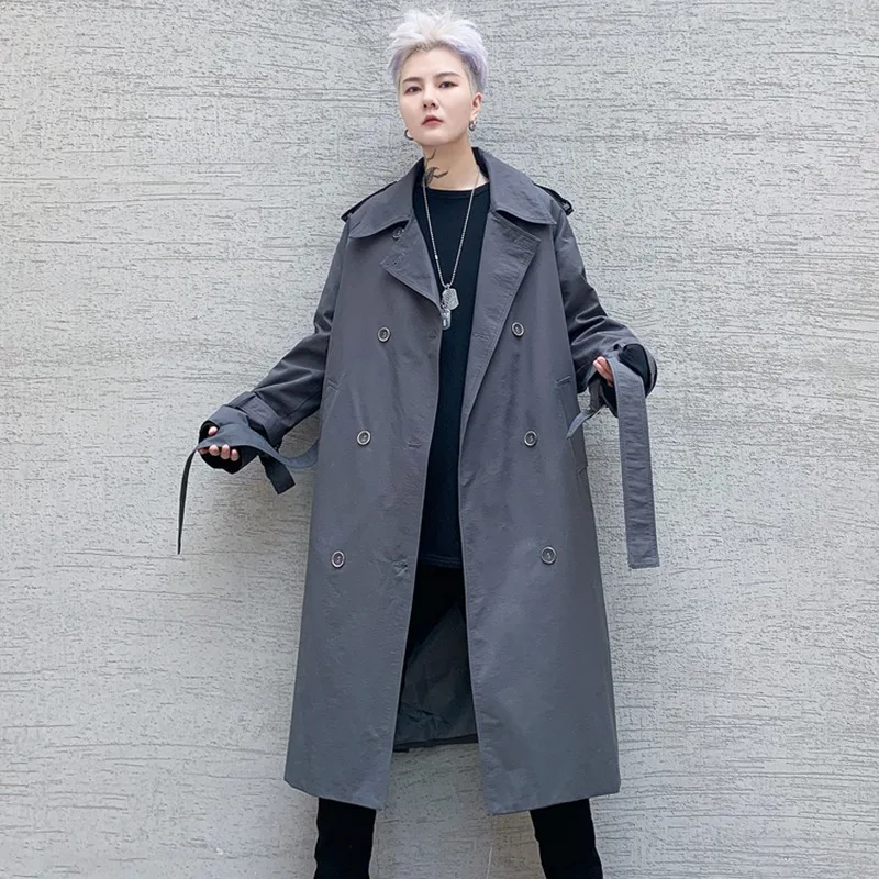 

Тренчкот мужской, женский, двубортный, приталенный, с ремнем