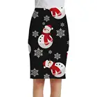Женская рождественская юбка KYKU, летняя юбка-карандаш с объемным рисунком снеговика и снежинок