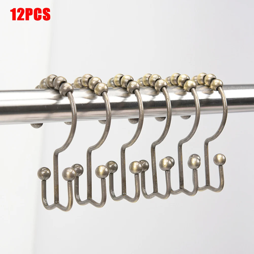 Набор из 12 крючков премиум класса для ванной комнаты занавески душа и