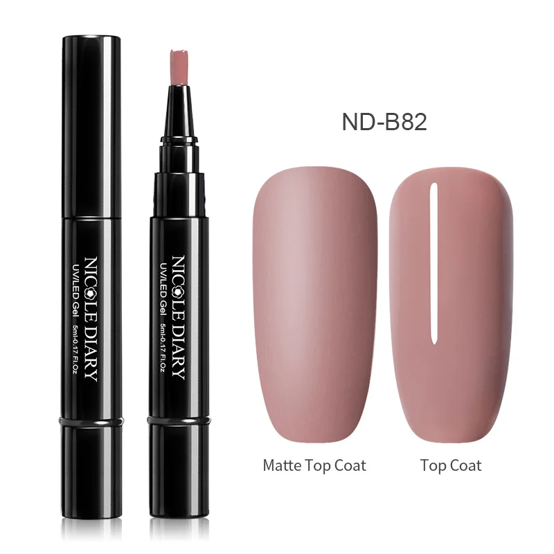 ND-B82 NICOLE DIARY, 56 цветов, УФ-Гель-лак для ногтей, один шаг, чистый лак для ногтей, ручка, 3 в 1, лак для ногтей, цветной гель, матовый, верхнее покрытие, впитывается - Цвет: ND-B82