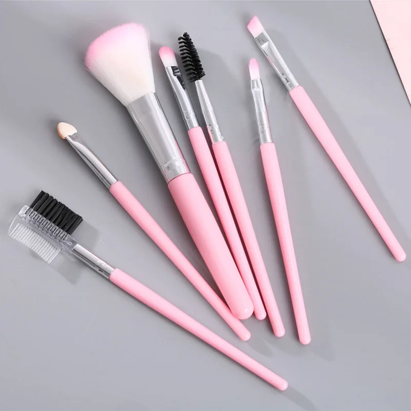 7 кистей для макияжа набор начинающих универсальная полиуретановая сумка