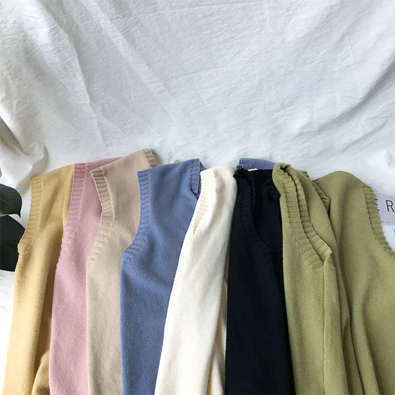 2019 женский свитер жилет большого размера Зимняя школьная форма v-образный вырез