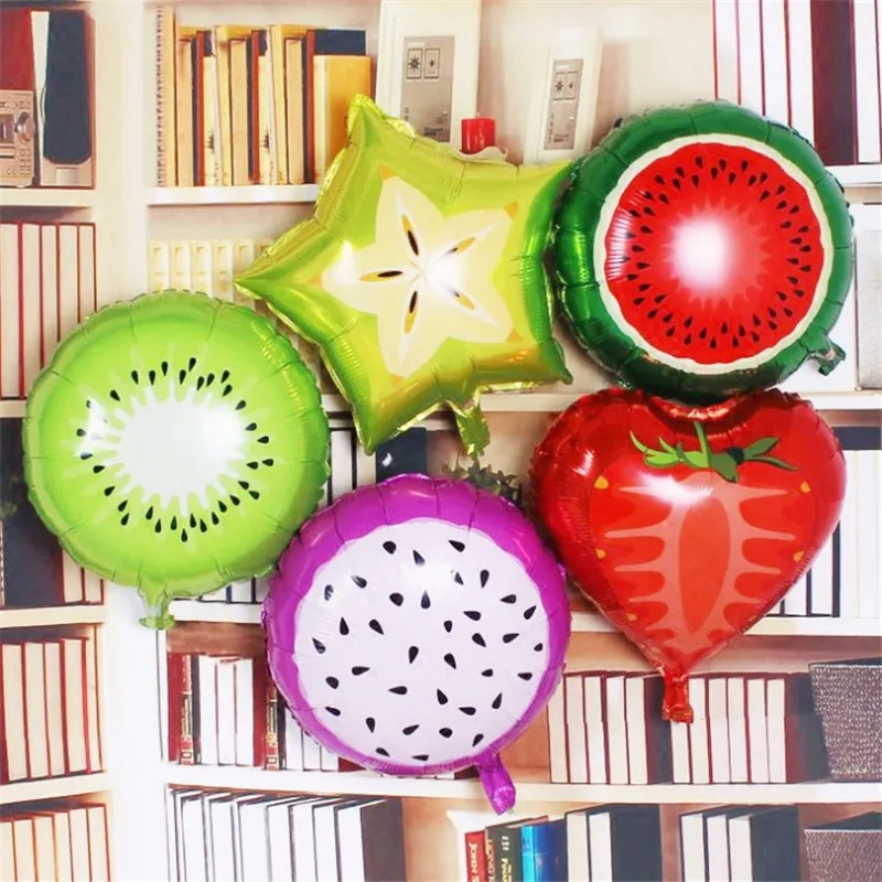 6 шт. 18 &quotФрукты фольги воздушный шар с гелием персик арбуз киви клубника