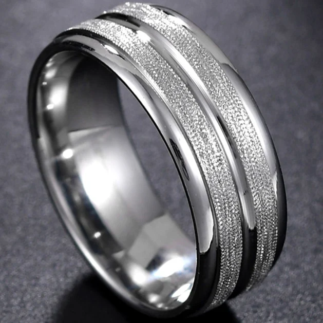 8MM FrostRing Ювелирные изделия MeMolissa, Ретро стиль, нержавеющая сталь, татуировка дракона, мужское кольцо для мужчин, серебро, черный цвет, широкие кольца в стиле панк - Цвет основного камня: 8MM FrostRing